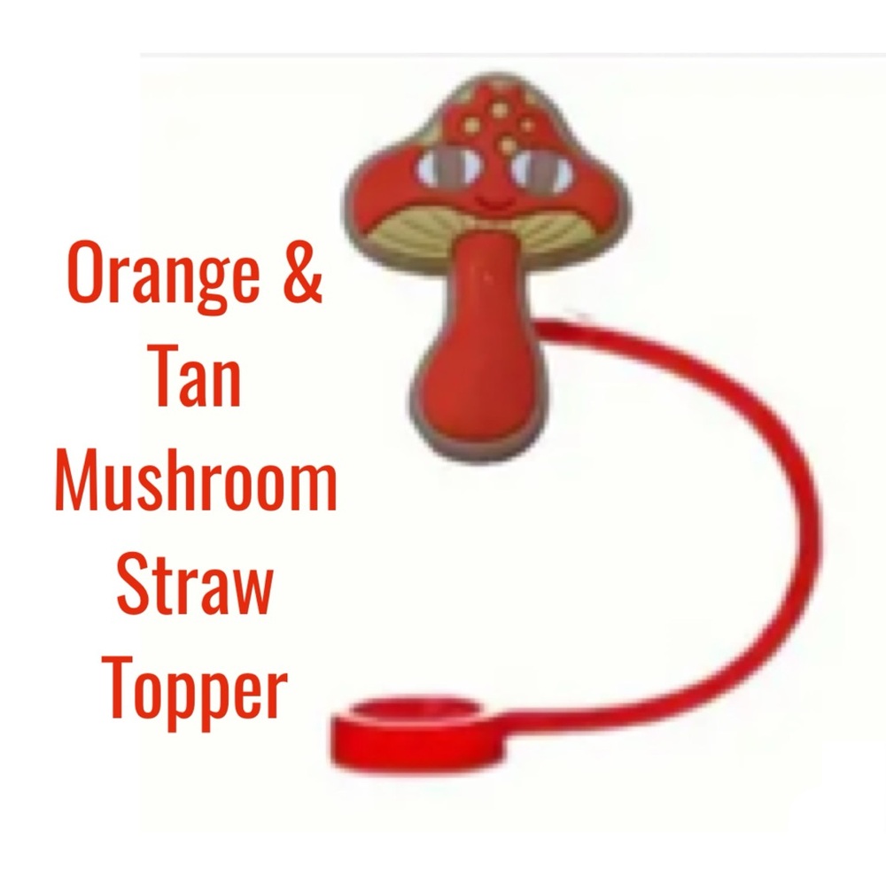 Mushroom Straw Topper, GLOWS IN DARK, Fits 10mm straw, New